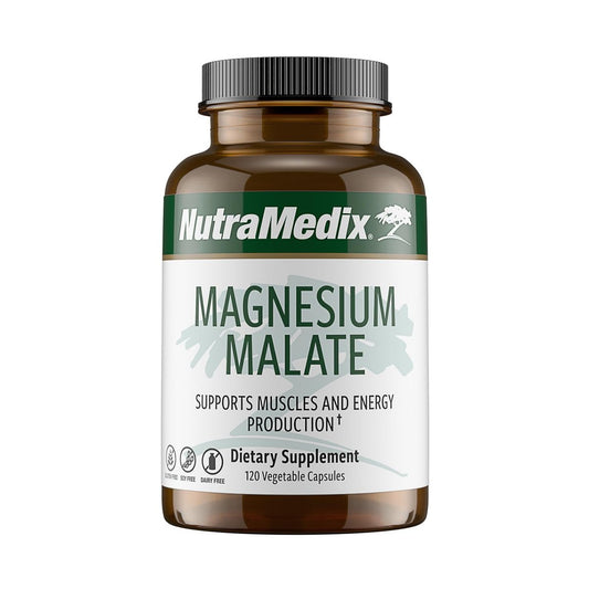 NutraMedix Magnesium Malat Energiepräparat – Bioverfügbares Magnesium für Schlaf, Immunsystem & Gelenkgesundheit – Vegan, Non-GMO & Glutenfrei (120 Kapseln)