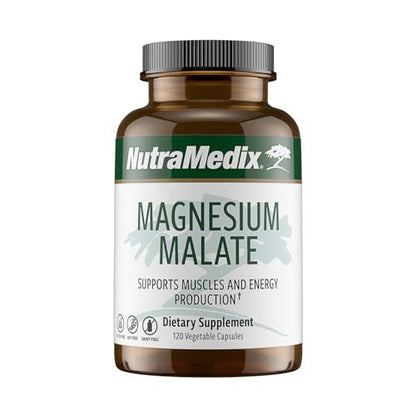 NutraMedix Magnesium Malat Energiepräparat – Bioverfügbares Magnesium für Schlaf, Immunsystem & Gelenkgesundheit – Vegan, Non-GMO & Glutenfrei (120 Kapseln)