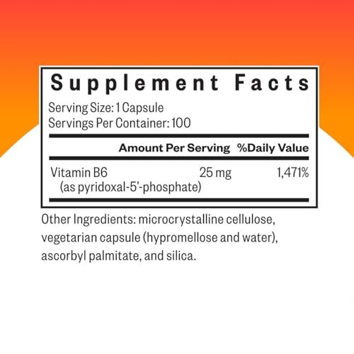 Seeking Health P-5-P (Pyridoxal-5-Phosphat) – Immununterstützung & Homocystein-Stoffwechsel – Bioverfügbares Vitamin B6, 25 mg, 100 Kapseln