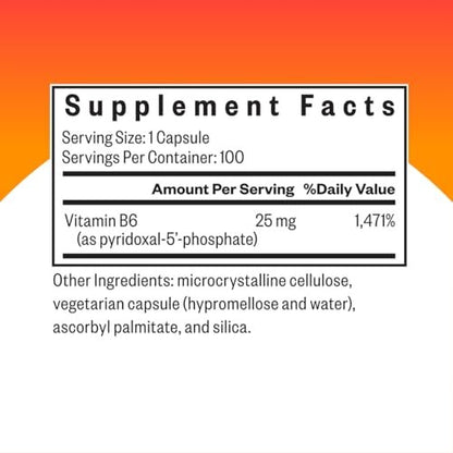 Seeking Health P-5-P (Pyridoxal-5-Phosphat) – Immununterstützung & Homocystein-Stoffwechsel – Bioverfügbares Vitamin B6, 25 mg, 100 Kapseln