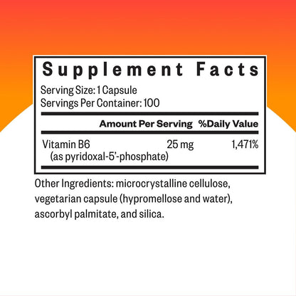 Seeking Health P-5-P (Pyridoxal-5-Phosphat) – Immununterstützung & Homocystein-Stoffwechsel – Bioverfügbares Vitamin B6, 25 mg, 100 Kapseln