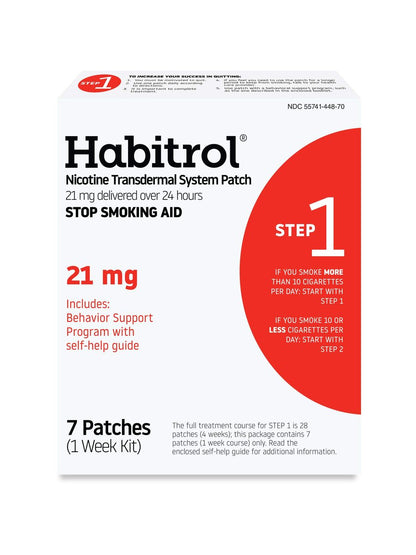 Habitrol Nikotinpflaster 21 mg | Raucherentwöhnung | Schritt 1 | 7 Pflaster (1-Wochen-Kit)