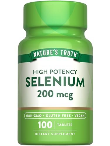 Nature's Truth Selen 200 mcg – Hochdosiertes Mineralstoff-Präparat, vegan, non-GMO & glutenfrei (100 Tabletten)