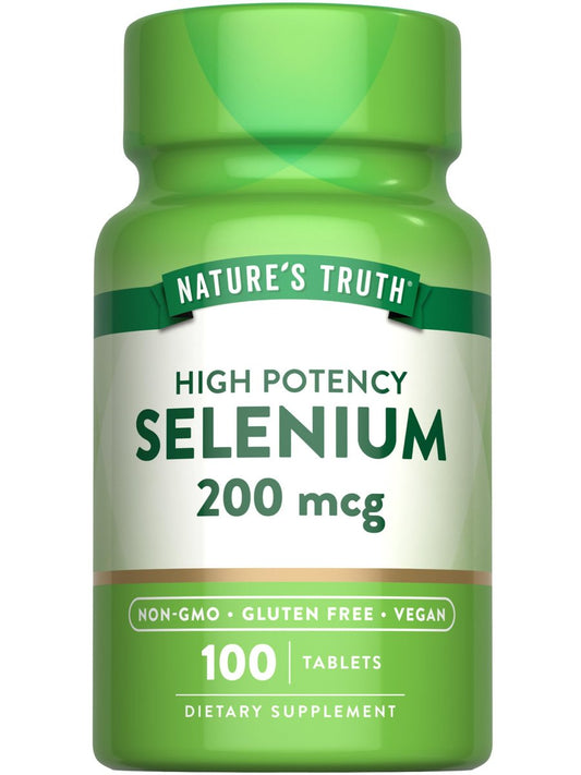 Nature's Truth Selen 200 mcg – Hochdosiertes Mineralstoff-Präparat, vegan, non-GMO & glutenfrei (100 Tabletten)