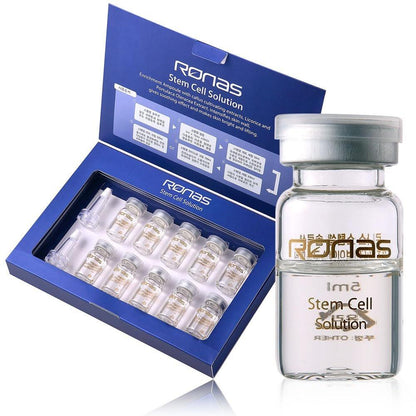 Ronas Stammzellen-Lösung Ampullen Anti-Aging Formel – Bestes Anti-Aging Serum mit Pflanzenstammzellen und Hyaluronsäure zur Wiederherstellung und Auffüllung der Haut, glättet Falten, für alle Hauttypen, 0,17 Fl Oz (10 Stück)