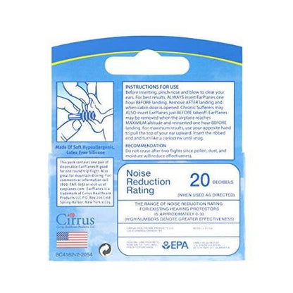 Original Adult EarPlanes von Cirrus Healthcare – Gehörschutz für Flugreisen (1 Paar)