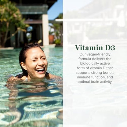 Global Healing Organic Vitamin D3 5000 IE - Vegane Vitamin D Tropfen für Immunsystem & Knochenstärke - Reine D3 5000 IE, 60 ml