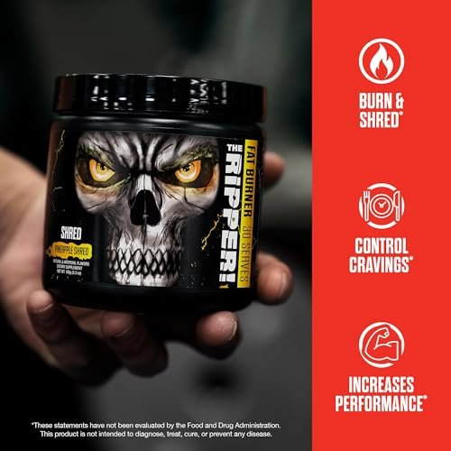 JNX SPORTS The Ripper! Fatburner Pre Workout für Männer & Frauen – Thermogenes Fettverbrennungspulver & Appetitzügler, steigert Energie & Ausdauer – Ananas Shred, 30 Portionen