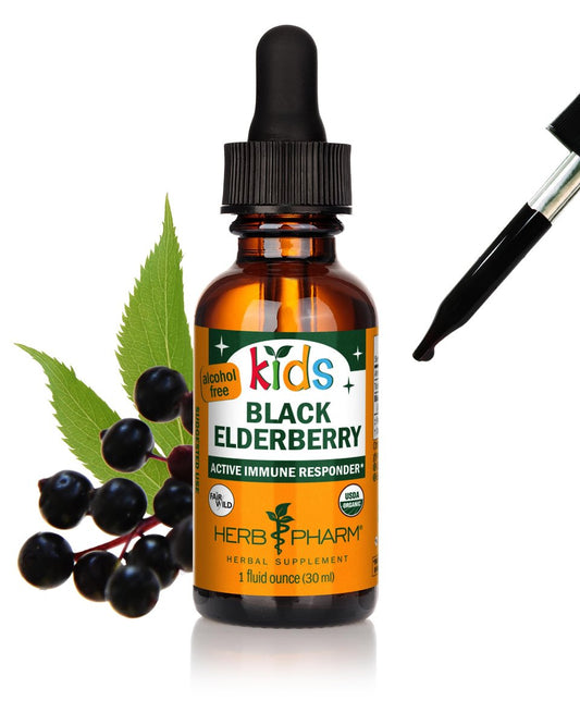 Herb Pharm Bio-Kinder Bio-Alkoholfreier Holunderbeeren-Glycerit-Extrakt, 29,6 ml