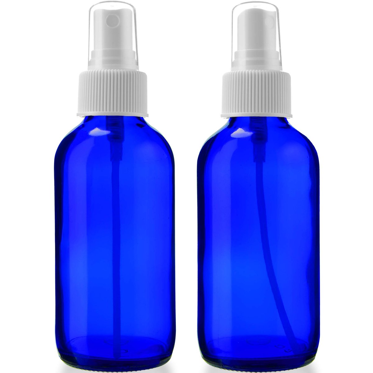 Sally's Organics Leere blaue Glasflasche mit Zerstäuber - 2er-Pack (118 ml)