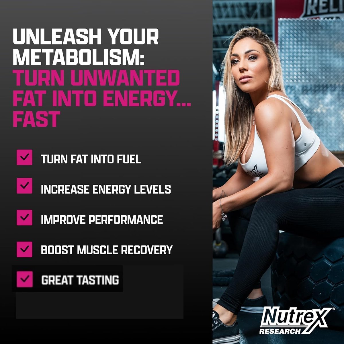 Nutrex Research L-Carnitin 3000 (31 Portionen, Berry Blast) – Flüssige Shots ohne Stimulanzien, unterstützt die Muskelregeneration für Männer und Frauen