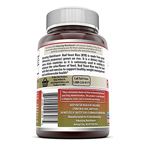 Amazing Formulas Rotschimmelreis 1200 mg pro Portion – 120 Kapseln, Non-GMO, glutenfrei, hergestellt in den USA