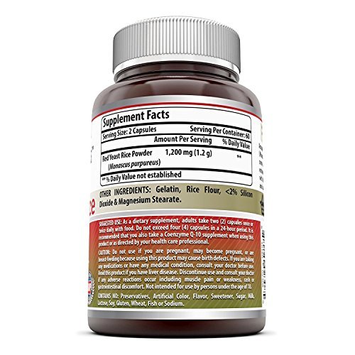 Amazing Formulas Rotschimmelreis 1200 mg pro Portion – 120 Kapseln, Non-GMO, glutenfrei, hergestellt in den USA