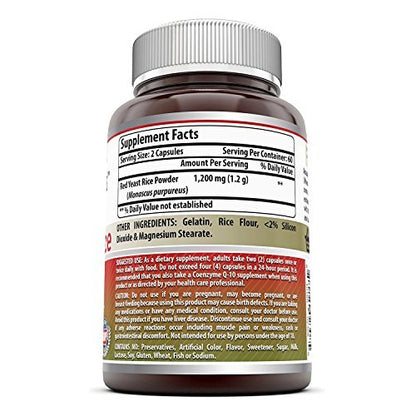 Amazing Formulas Rotschimmelreis 1200 mg pro Portion – 120 Kapseln, Non-GMO, glutenfrei, hergestellt in den USA