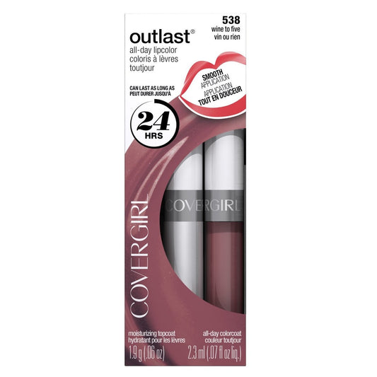 COVERGIRL Outlast Lipcolor Wine to Five 538 (Pack mit 2) 0,06 fl oz
