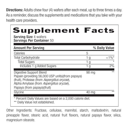 Country Life, Papaya-Verdauungsunterstützung, Tägliche Enzyme zur Förderung der Verdauungsgesundheit und Nährstoffaufnahme, 200 Tabletten