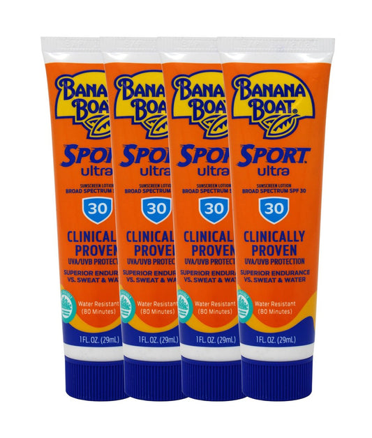 Banana Boat Sport Performance Sonnencreme Lotion, LSF 30, 1 oz (29 g) (4er-Pack)
