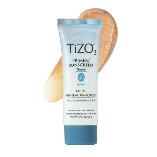 TIZO3 Gesichts-Mineral-Sonnenschutz & Primer, getöntes Breitspektrum SPF 40 mit Antioxidantien, matter Finish, parfümfrei, ölfrei, dermatologenempfohlen, PA+++, 1,75 oz