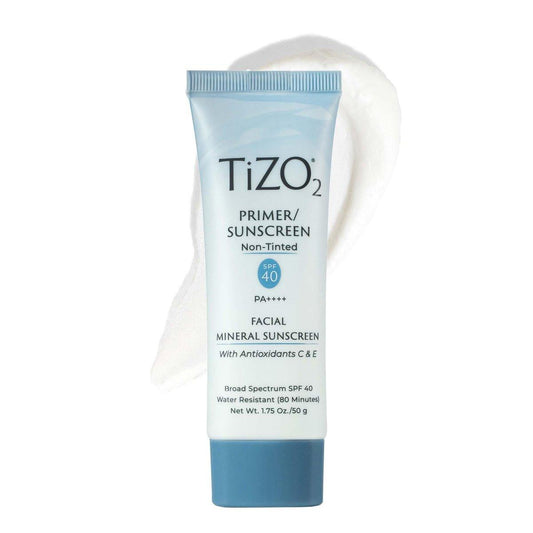 TIZO2 Gesichts-Mineral-Sonnenschutz und Primer SPF 40 Breitspektrum mit Antioxidantien, Ungefärbt, Mattierender Finish, Duftfrei, Ölfrei, Dermatologen-empfohlen, PA++++ 1,75 oz