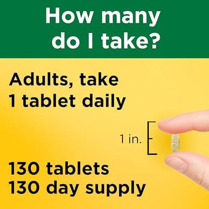Nature Made Multivitamin Tabletten mit Eisen – Tägliche Nährstoffunterstützung für Männer und Frauen, 130 Tabletten, 130-Tage-Vorrat