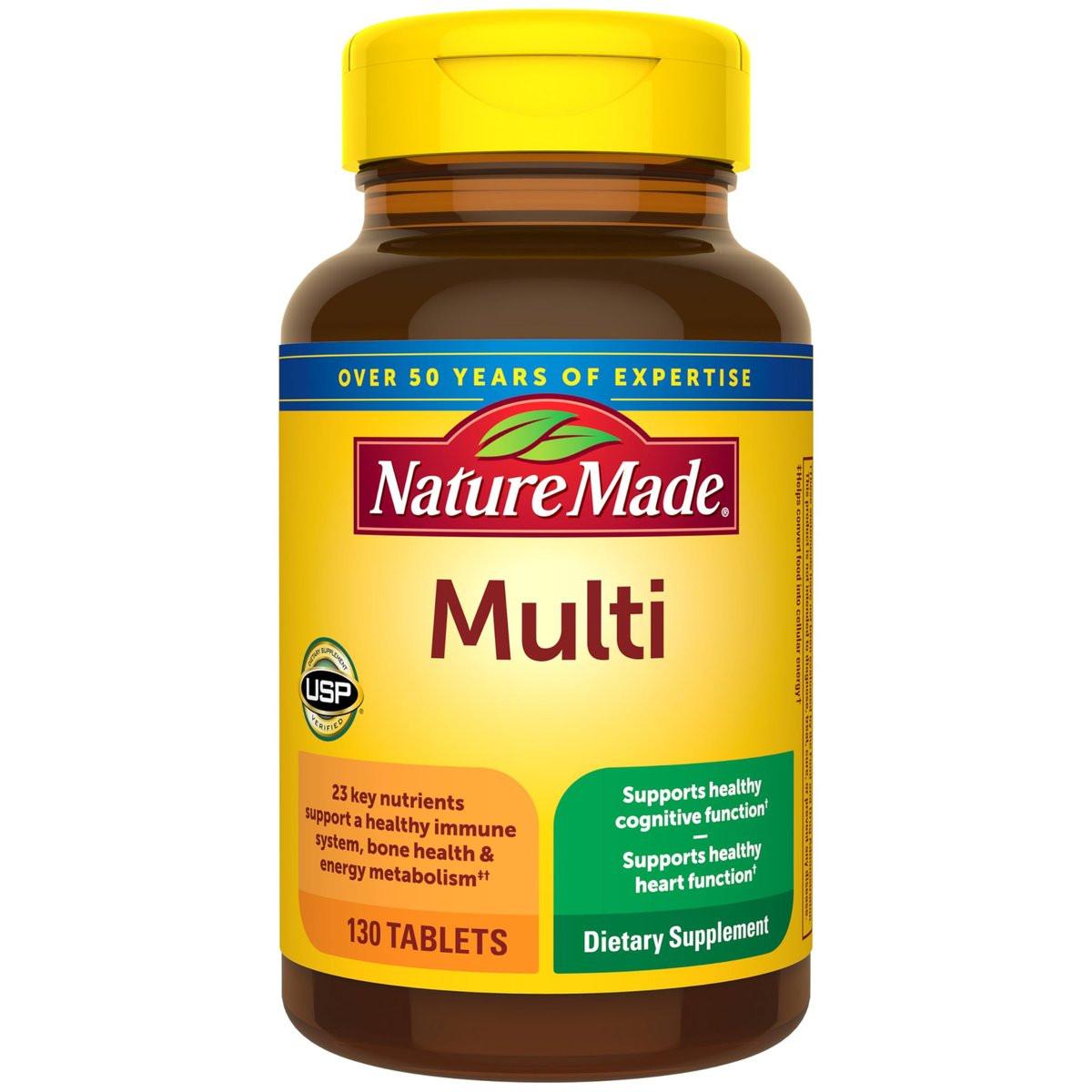 Nature Made Multivitamin Tabletten mit Eisen – Tägliche Nährstoffunterstützung für Männer und Frauen, 130 Tabletten, 130-Tage-Vorrat