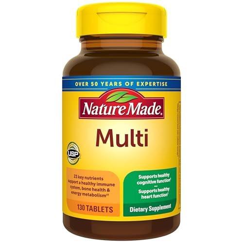 Nature Made Multivitamin Tabletten mit Eisen – Tägliche Nährstoffunterstützung für Männer und Frauen, 130 Tabletten, 130-Tage-Vorrat