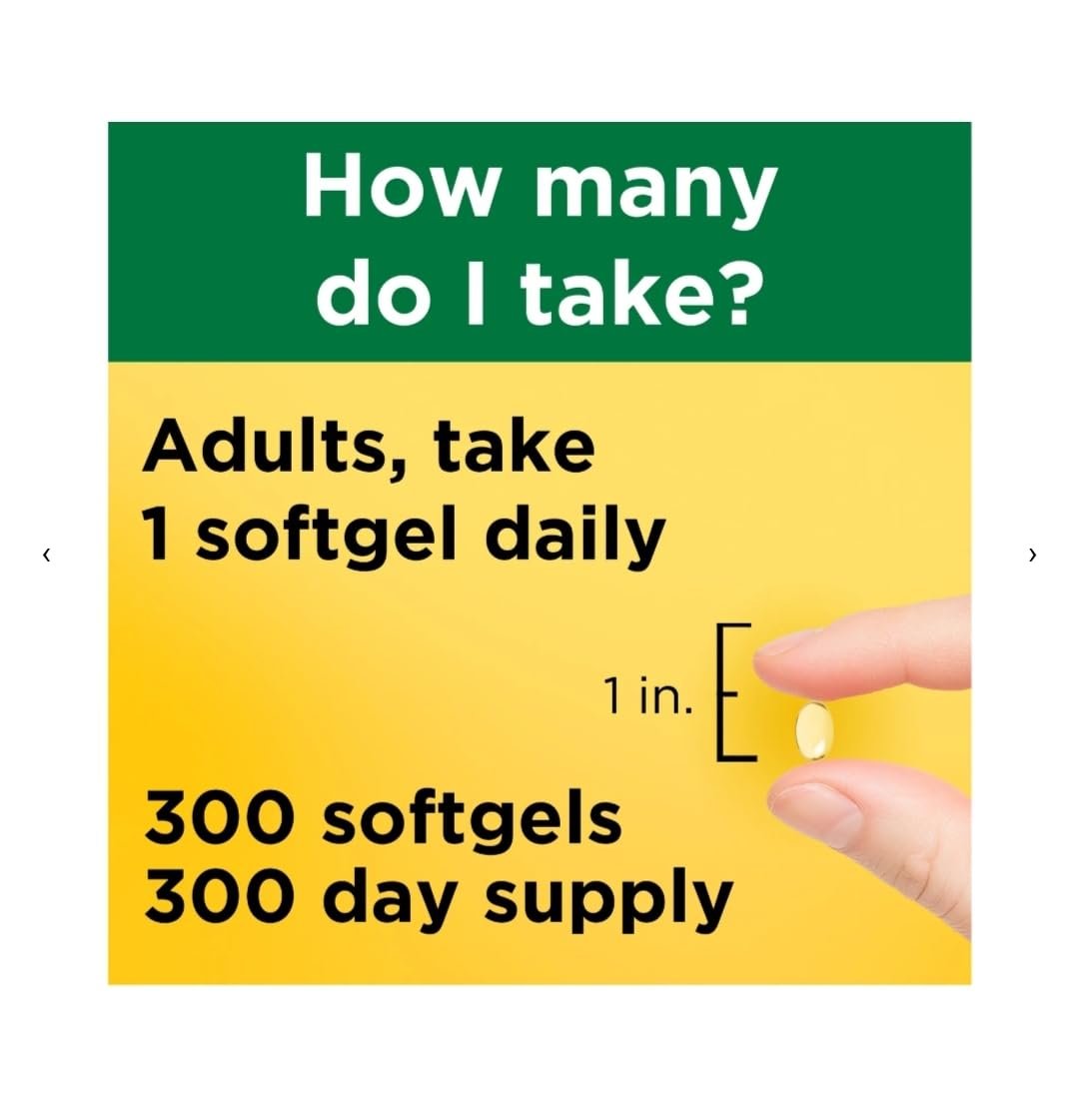 Vitamin D3 1000 IE (25 µg) – 300 Softgels – Unterstützt Immunsystem, Knochen & Zähne und Muskelfunktion – 125 % des Tagesbedarfs
