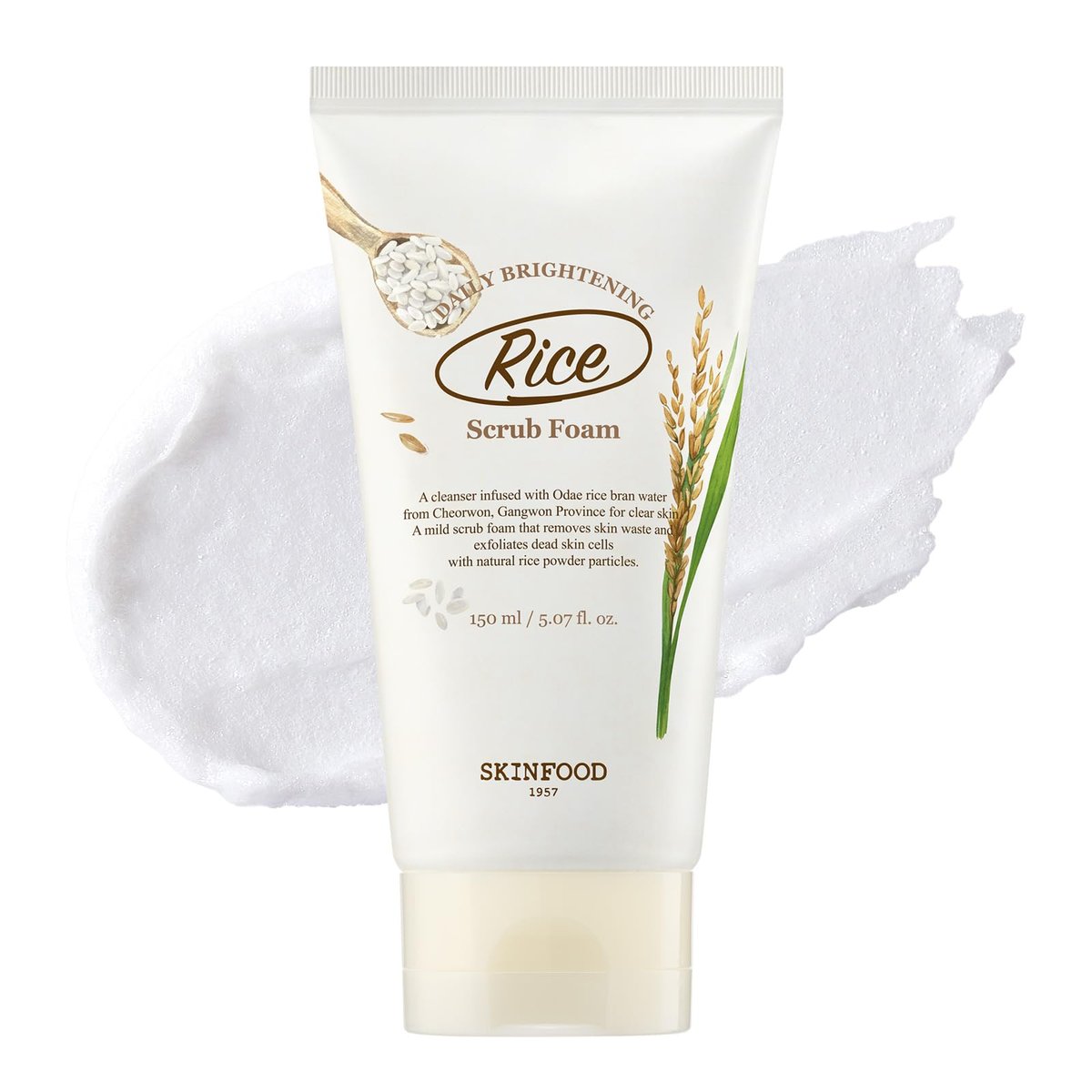 SKINFOOD Rice Daily Scrub Foam – Sanftes Peeling & Reinigung für Gesicht, 150 ml