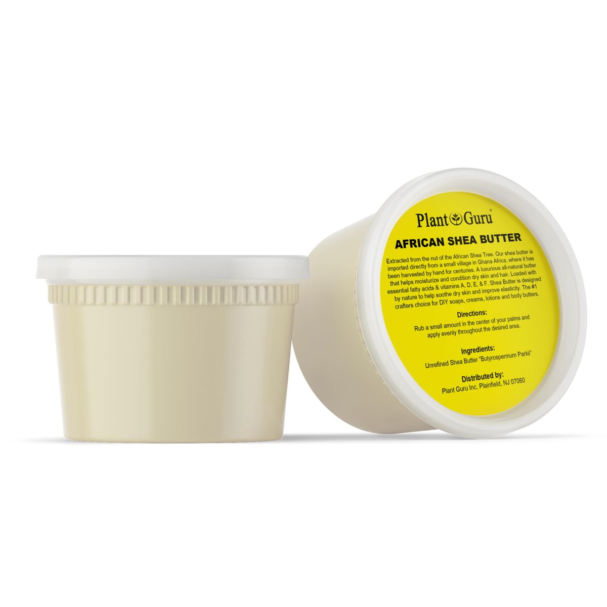 Plant Guru Rohe afrikanische Sheabutter 16 oz – 100% rein, natürlich, unraffiniert, Elfenbein – Ideale Feuchtigkeitscreme für trockene Haut, Körper, Gesicht und Haarwachstum – Perfekt für DIY Seifen- und Lippenbalsamherstellung