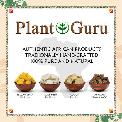 Plant Guru Rohe afrikanische Sheabutter 16 oz – 100% rein, natürlich, unraffiniert, Elfenbein – Ideale Feuchtigkeitscreme für trockene Haut, Körper, Gesicht und Haarwachstum – Perfekt für DIY Seifen- und Lippenbalsamherstellung