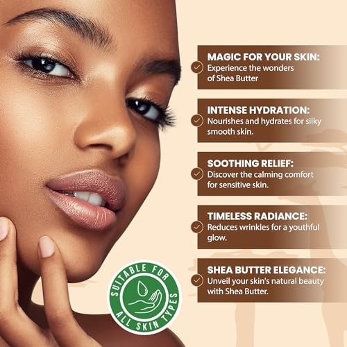 Plant Guru Rohe afrikanische Sheabutter 16 oz – 100% rein, natürlich, unraffiniert, Elfenbein – Ideale Feuchtigkeitscreme für trockene Haut, Körper, Gesicht und Haarwachstum – Perfekt für DIY Seifen- und Lippenbalsamherstellung