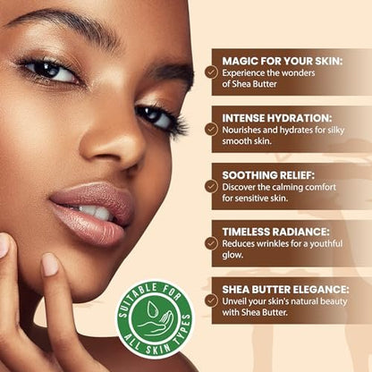 Plant Guru Rohe afrikanische Sheabutter 16 oz – 100% rein, natürlich, unraffiniert, Elfenbein – Ideale Feuchtigkeitscreme für trockene Haut, Körper, Gesicht und Haarwachstum – Perfekt für DIY Seifen- und Lippenbalsamherstellung