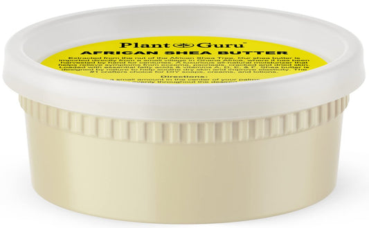 Plant Guru Rohshea Butter 8 oz – 100% reine, natürliche, unraffinierte Elfenbeinfarbe – Ideale Feuchtigkeitscreme für trockene Haut, Körper, Gesicht und Haarwachstum – Perfekt für DIY-Seifen- und Lippenbalsamherstellung