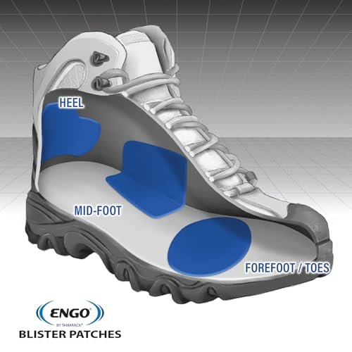 Engo Blasenpflaster für die Ferse (2 Stück) | Ideal für Tennisschuhe, Sportler, Läufer, High Heels, Business-Schuhe