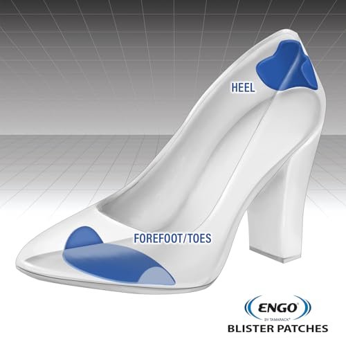 Engo Blasenpflaster für die Ferse (2 Stück) | Ideal für Tennisschuhe, Sportler, Läufer, High Heels, Business-Schuhe