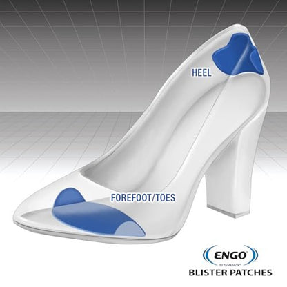 Engo Blasenpflaster für die Ferse (2 Stück) | Ideal für Tennisschuhe, Sportler, Läufer, High Heels, Business-Schuhe
