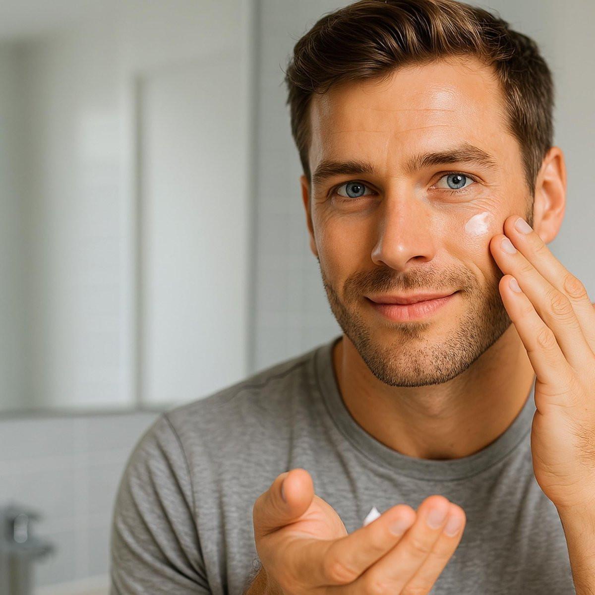 stubble & stache Gesichtsfeuchtigkeitscreme für Männer – Anti-Aging-Creme mit Niacinamid, Hyaluronsäure, Vitamin A – spendet Feuchtigkeit, macht Barthaar weich, 100 ml
