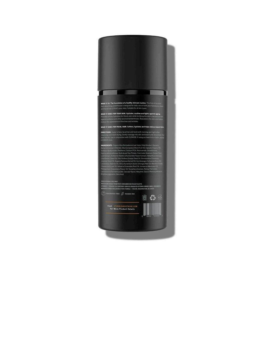 stubble & stache Gesichtsfeuchtigkeitscreme für Männer – Anti-Aging-Creme mit Niacinamid, Hyaluronsäure, Vitamin A – spendet Feuchtigkeit, macht Barthaar weich, 100 ml