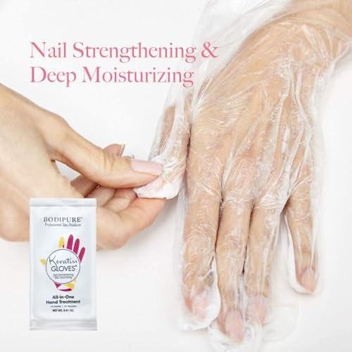 Bodipure All-in-One feuchtigkeitsspendende Handmaske mit Keratin & Vitamin E – 50 Paar für trockene, rissige Hände