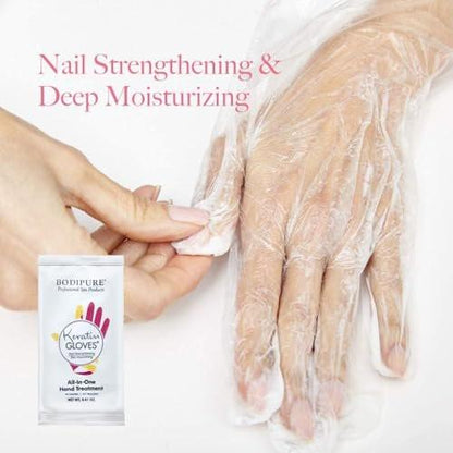 Bodipure All-in-One feuchtigkeitsspendende Handmaske mit Keratin & Vitamin E – 50 Paar für trockene, rissige Hände