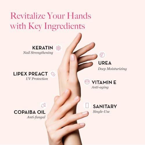 Bodipure All-in-One feuchtigkeitsspendende Handmaske mit Keratin & Vitamin E – 50 Paar für trockene, rissige Hände