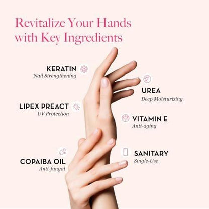 Bodipure All-in-One feuchtigkeitsspendende Handmaske mit Keratin & Vitamin E – 50 Paar für trockene, rissige Hände