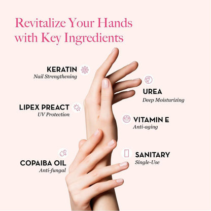 Bodipure All-in-One feuchtigkeitsspendende Handmaske mit Keratin & Vitamin E – 50 Paar für trockene, rissige Hände