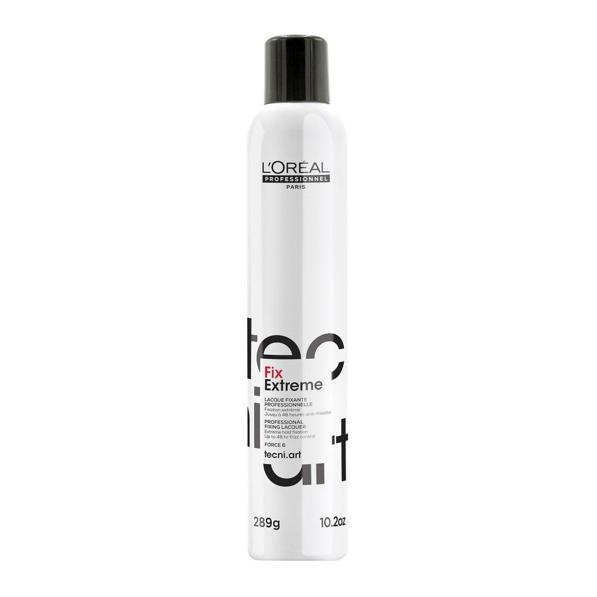 L'Oréal Professionnel Paris Fix Extreme Lacquer – Starker Halt Haarspray für alle Haartypen, Anti-Frizz und Glanz, 10,2 Unzen