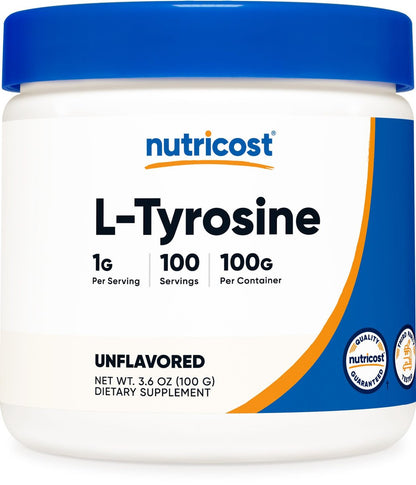 Nutricost L-Tyrosin Pulver 100 g (100 Portionen) - 1 g pro Portion