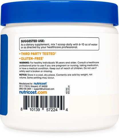 Nutricost L-Tyrosin Pulver 100 g (100 Portionen) - 1 g pro Portion