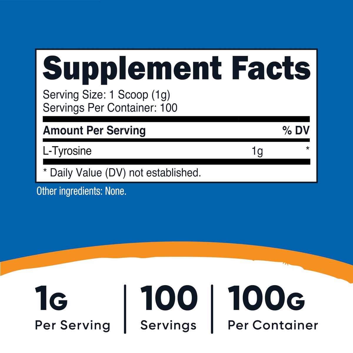 Nutricost L-Tyrosin Pulver 100 g (100 Portionen) - 1 g pro Portion