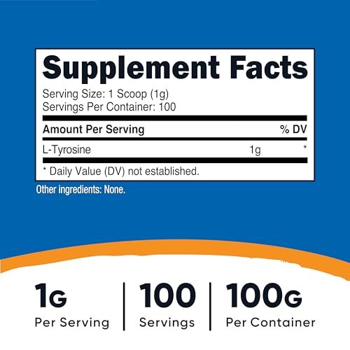 Nutricost L-Tyrosin Pulver 100 g (100 Portionen) - 1 g pro Portion