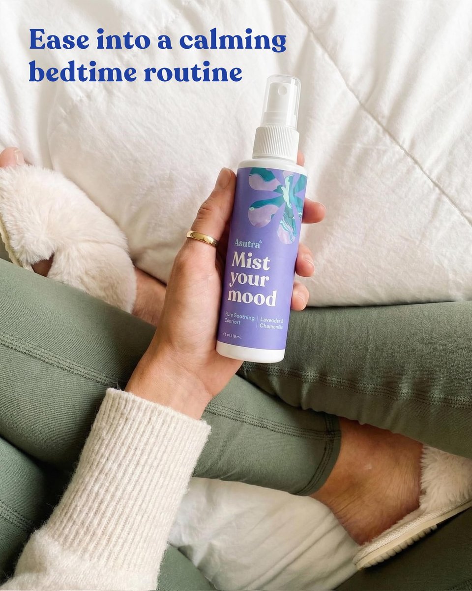Asutra Lavendel & Kamille Mehrzweck-Raumspray – Natürliches Aromatherapie-Spray für Bettwäsche & Kissen – Beruhigender Duft für Schlaf & Entspannung – 118 ml