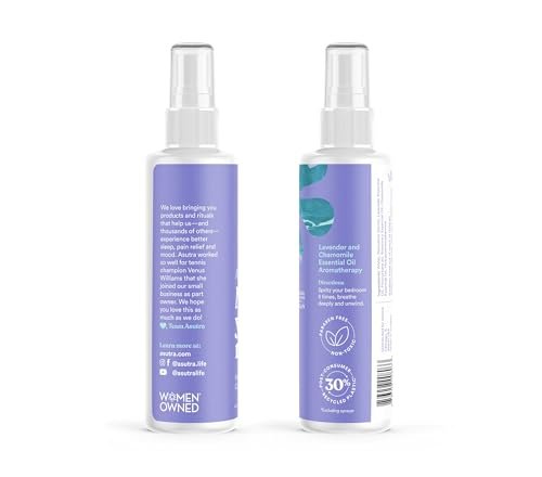 Asutra Lavendel & Kamille Mehrzweck-Raumspray – Natürliches Aromatherapie-Spray für Bettwäsche & Kissen – Beruhigender Duft für Schlaf & Entspannung – 118 ml